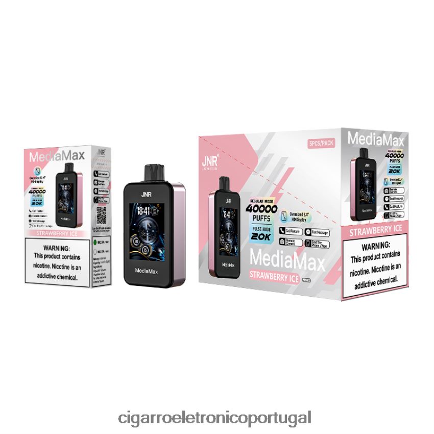 JNR MediaMax 40k sopro J6086817 gelo de morango cigarro eletrônico