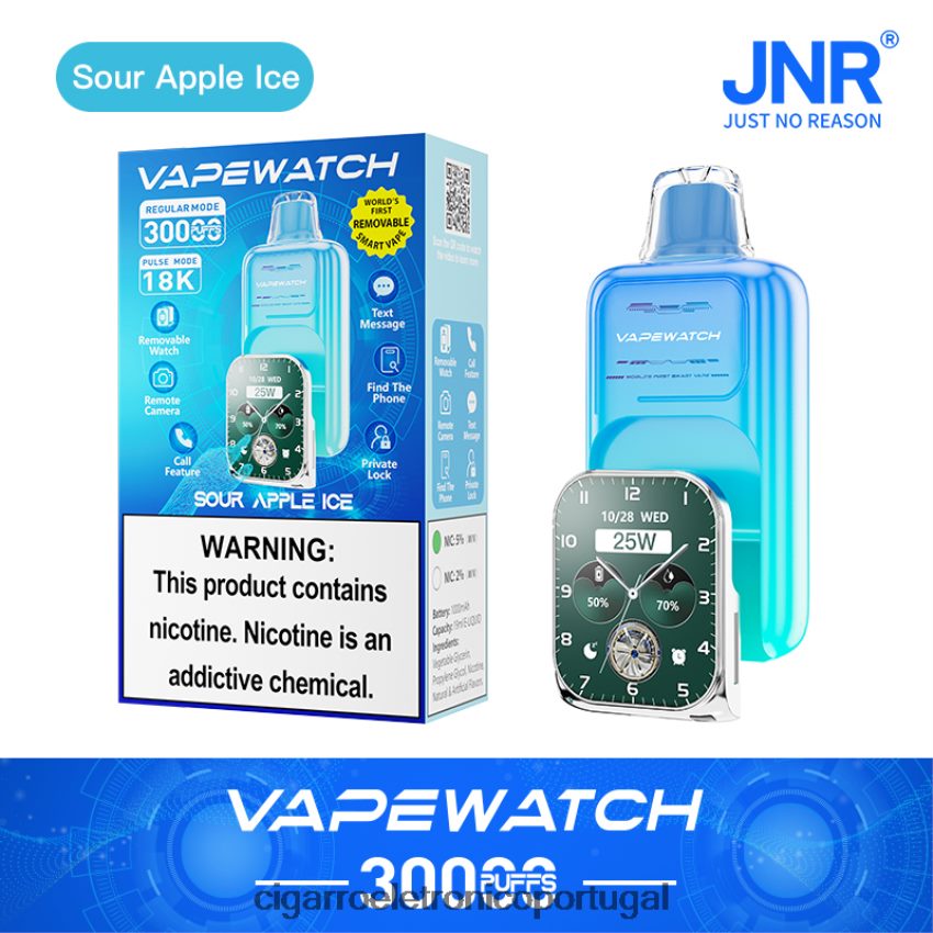 JNR relógio vaporizador J608685 gelo de maçã azeda cigarro eletrónico iqos