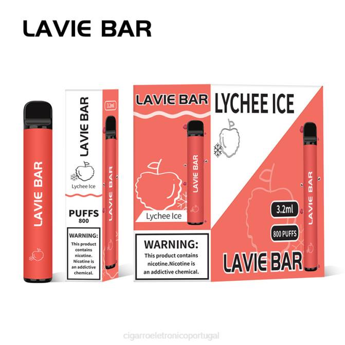 Cigarro Eletrônico - gelo de lichia LAVIE BAR 800 baforadas DDN0313