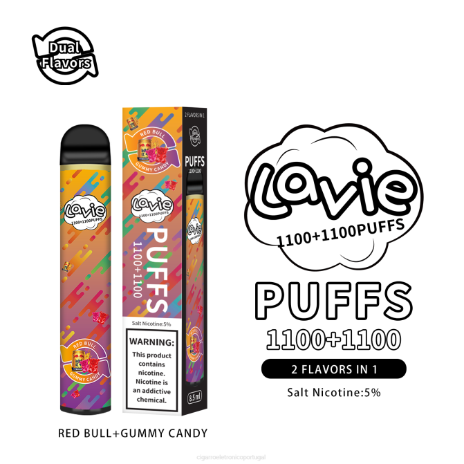 Cigarro Eletrónico Preço Portugal - red bull/doce de goma LAVIE BAR Switch 2.200 baforadas DDN0299