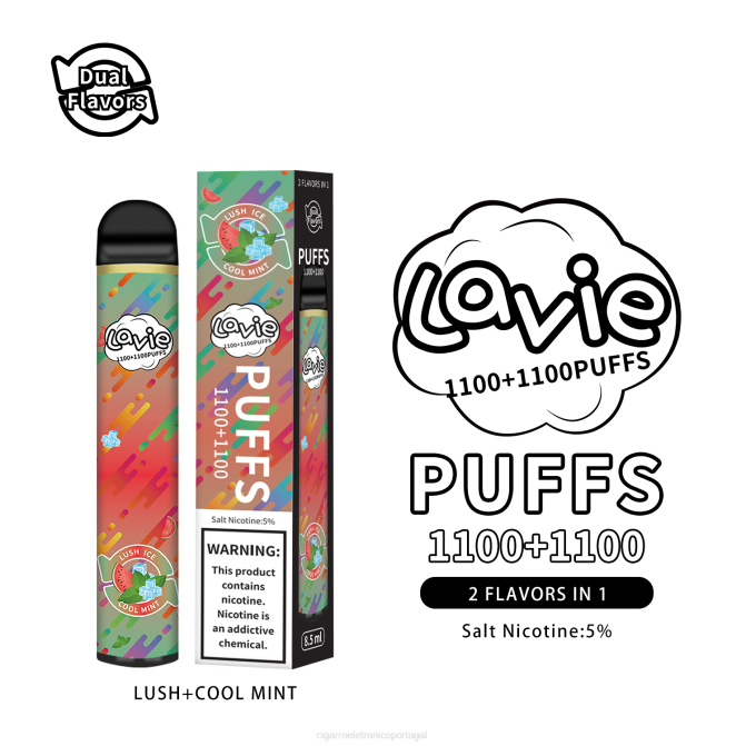 Loja De Cigarro Eletronico Portugal - hortelã exuberante/fresca LAVIE BAR Switch 2.200 baforadas DDN0294
