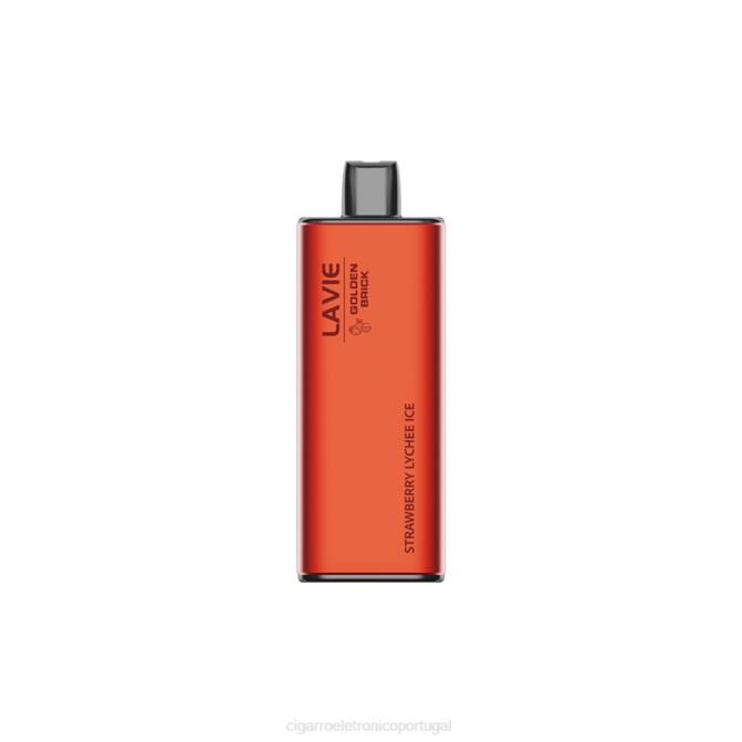 Atacado Vaporizador - gelo de lichia de morango LAVIE GOLDEN BRICK 10.000 baforadas DDN067