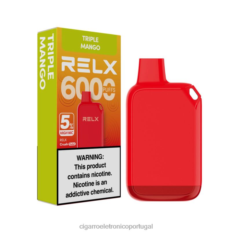 Cigarro Eletrónico Comprar Online - manga tripla RELX Crush Pocket 6000 5% de alta frequência NL26826