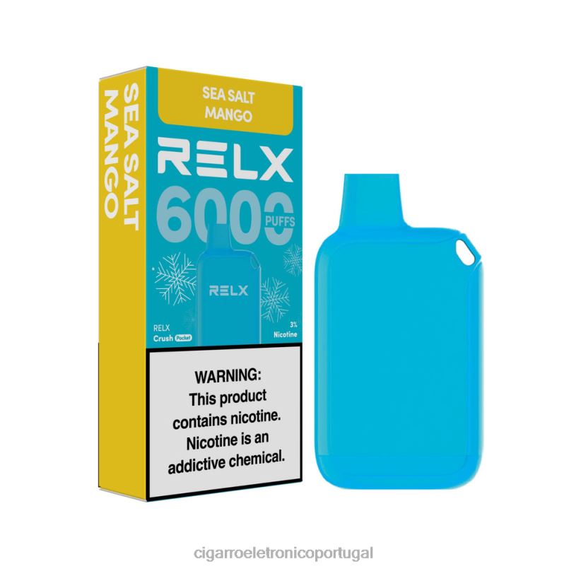 Cigarro Eletrónico Preço Portugal - manga sal marinho RELX Crush Pocket 6000 gelado NL26813