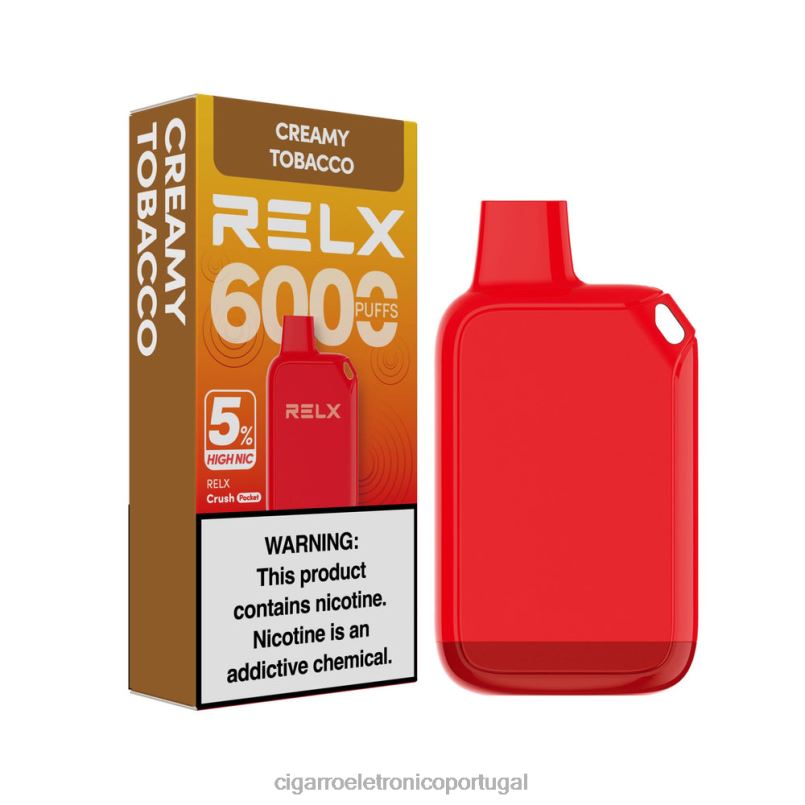 Cigarro Eletrônico Vape - tabaco cremoso RELX Crush Pocket 6000 5% de alta frequência NL26828