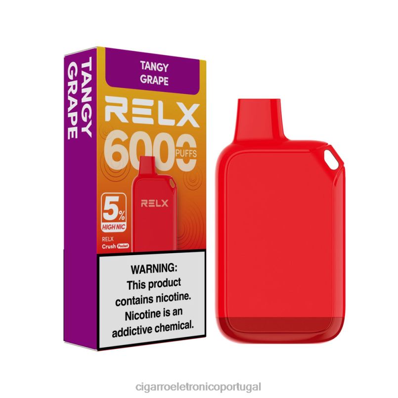 Cigarro Eletrônico - uva picante RELX Crush Pocket 6000 5% de alta frequência NL26827