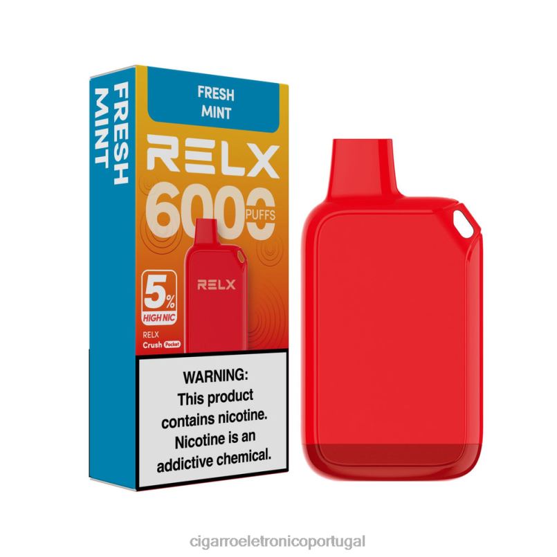 Importação Cigarro Eletrónico Portugal - hortelã fresca RELX Crush Pocket 6000 5% de alta frequência NL26829