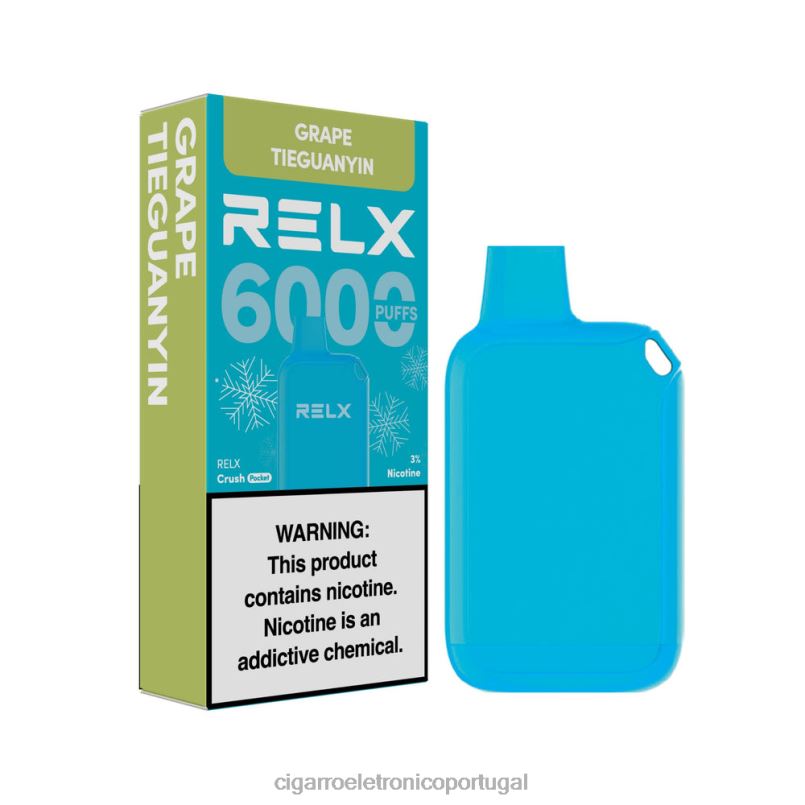 Importação Cigarro Eletrónico Portugal - tieguanyin de uva RELX Crush Pocket 6000 gelado NL26818