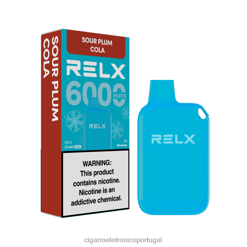 Loja De Cigarro Eletronico Portugal - cola de ameixa azeda RELX Crush Pocket 6000 gelado NL26819