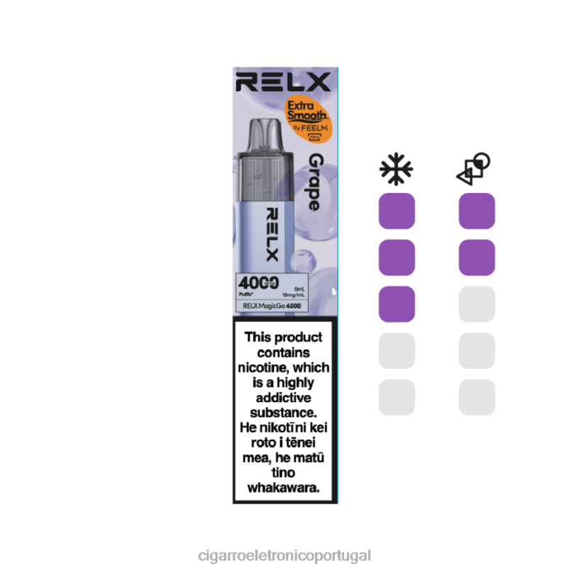 Cigarro Eletrônico Vape - uva RELX MagicGo 4000 vapores descartáveis NL2686