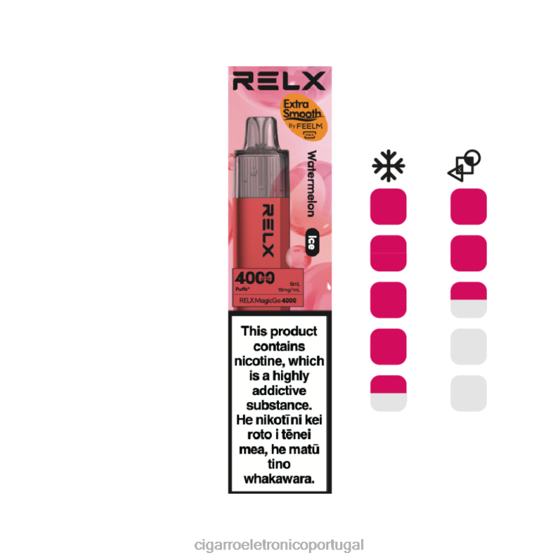 Importação Cigarro Eletrónico Portugal - melancia (gelo) RELX MagicGo 4000 vapores descartáveis NL2687