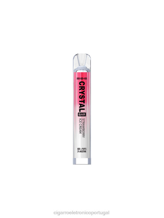 cigarro eletrónico iqos RB64265 sorvete de morango SKE Crystal Bar vape descartável 600 baforadas