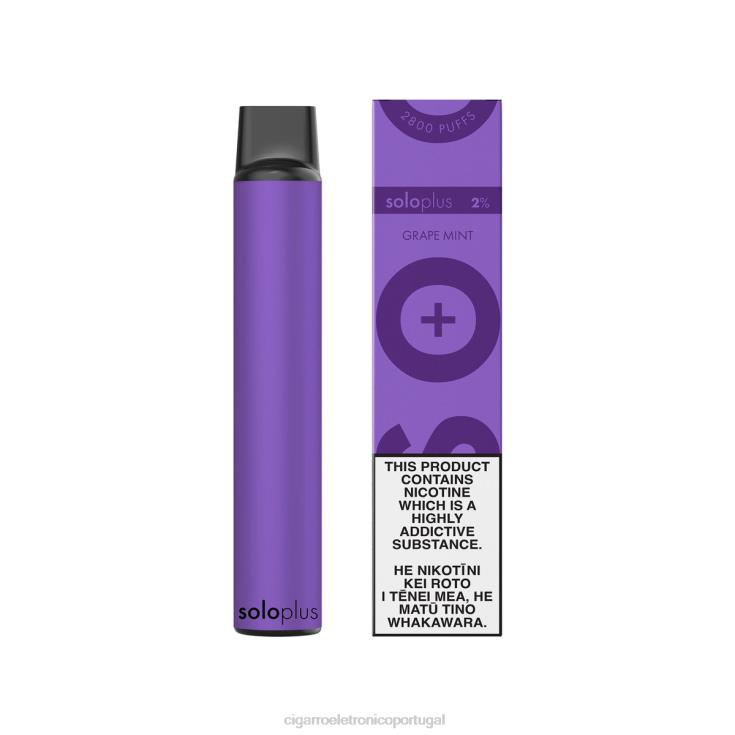 Cigarro Eletrônico - Solo Plus vaporizador descartável hortelã de uva X8RN827
