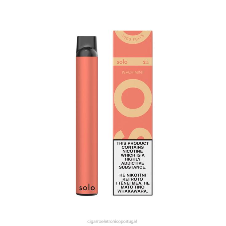 Cigarro Eletrônico Vape - Solo vaporizador descartável hortelã pêssego X8RN86