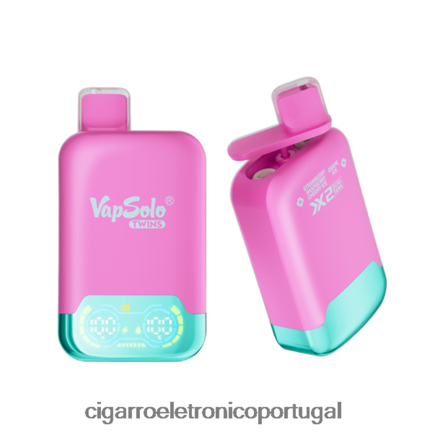 Cigarro Eletrônico Descartável Atacado - Vapsolo TWINS vaporizador descartável sorvete de morango, framboesa, cereja e gelo de uva 4H6N02127