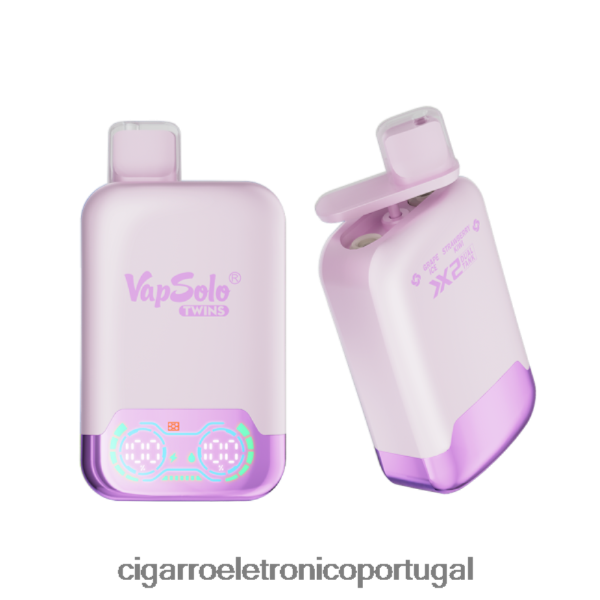 Importação Cigarro Eletrónico Portugal - Vapsolo TWINS vaporizador descartável gelo de uva e kiwi de morango 4H6N02122