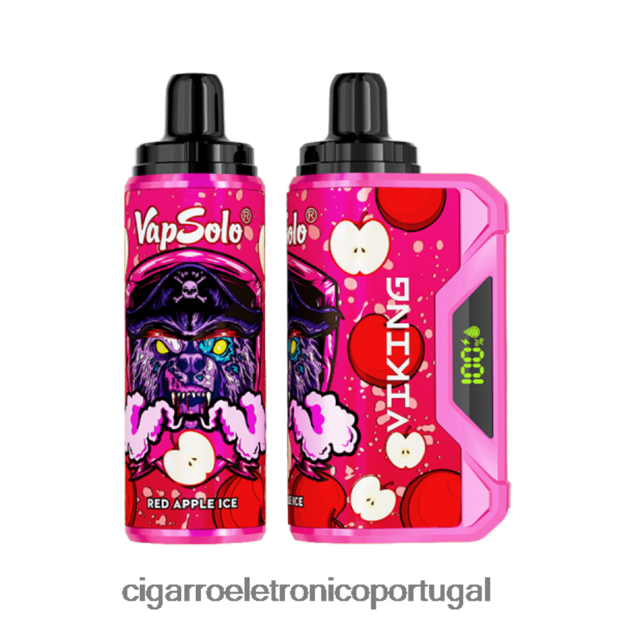 Cigarro Eletrônico Vape - Vapsolo VIKING vaporizador descartável gelo de maçã vermelha 4H6N02136