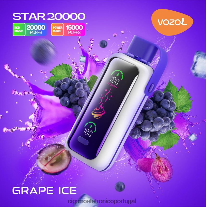 Blu Cigarro Eletrónico Portugal - gelo de uva VOZOL STAR 20.000 LD2Z829